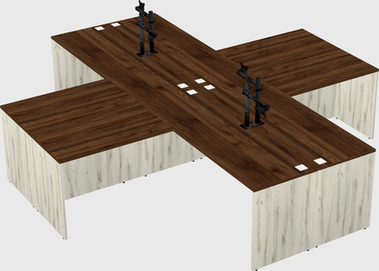 Quad l-shaped office desks