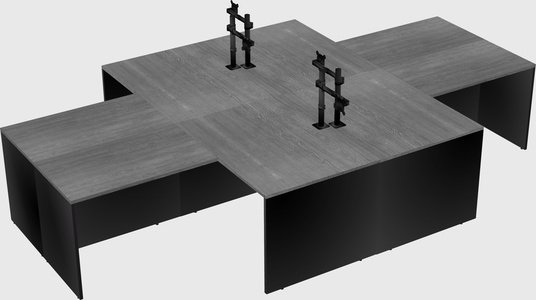 Quad l-shaped office desks