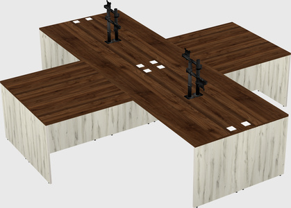 Quad l-shaped office desks