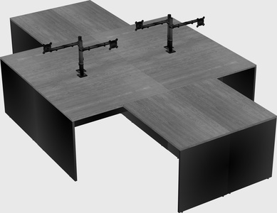 Quad l-shaped office desks