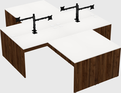 Quad l-shaped office desks