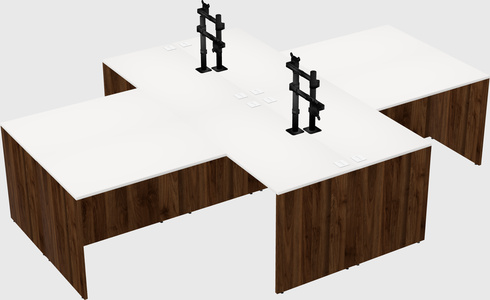 Quad l-shaped office desks