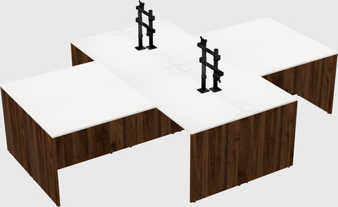 Quad l-shaped office desks