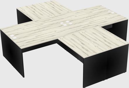 Quad l-shaped office desks