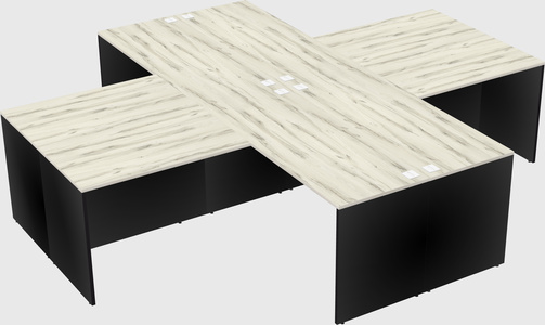Quad l-shaped office desks