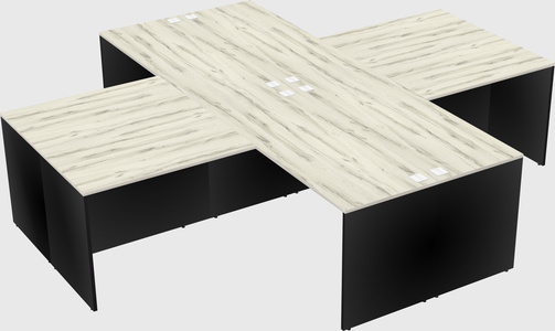 Quad l-shaped office desks