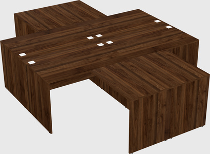 Quad l-shaped office desks