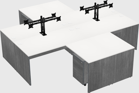 Quad l-shaped office desks