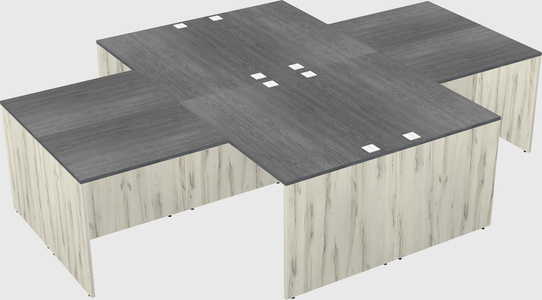 Quad l-shaped office desks