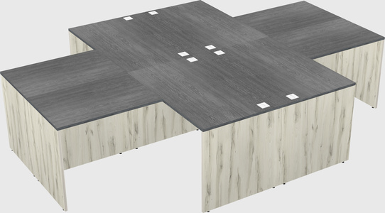 Quad l-shaped office desks