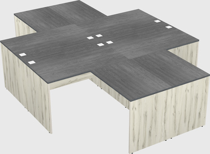 Quad l-shaped office desks