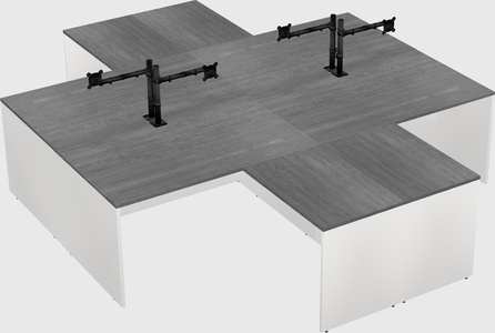 Quad l-shaped office desks