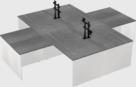 Quad l-shaped office desks