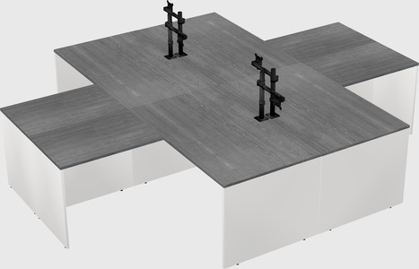Quad l-shaped office desks