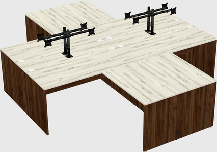 Quad l-shaped office desks