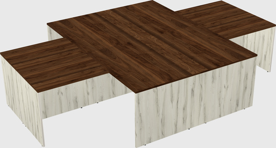 Quad l-shaped office desks