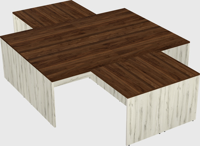 Quad l-shaped office desks