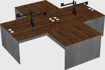 Quad l-shaped office desks