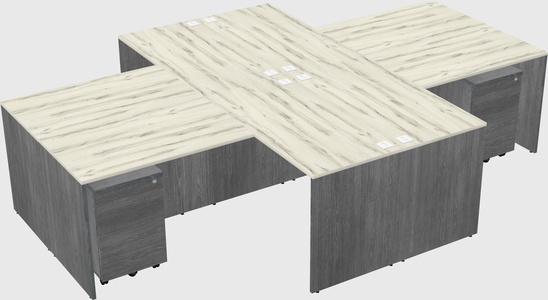 Quad l-shaped office desks
