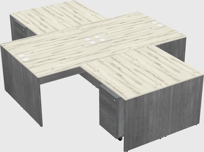 Quad l-shaped office desks