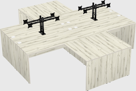 Quad l-shaped office desks