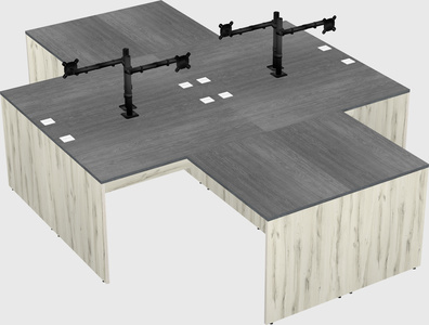 Quad l-shaped office desks