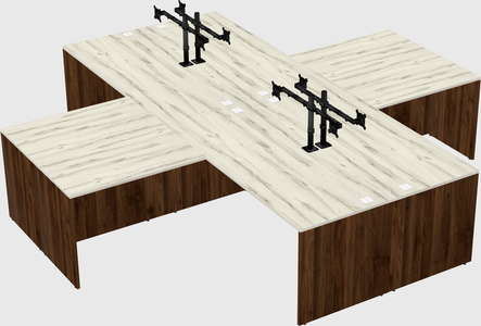 Quad l-shaped office desks