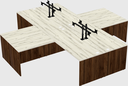 Quad l-shaped office desks