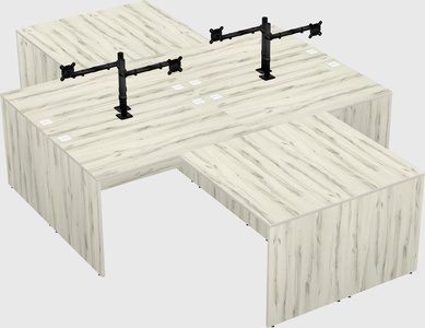 Quad l-shaped office desks