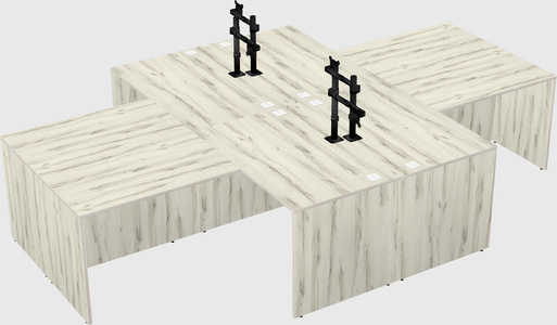 Quad l-shaped office desks