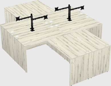 Quad l-shaped office desks