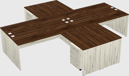Quad l-shaped office desks