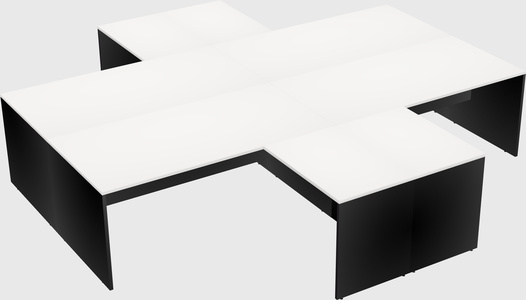 Quad l-shaped office desks