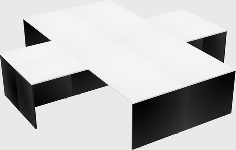 Quad l-shaped office desks