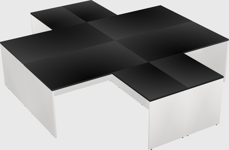 Quad l-shaped office desks