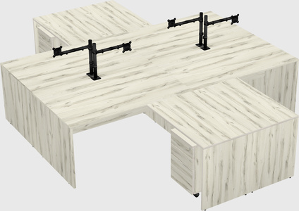Quad l-shaped office desks