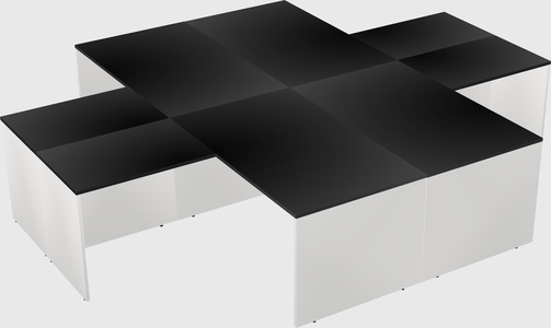 Quad l-shaped office desks