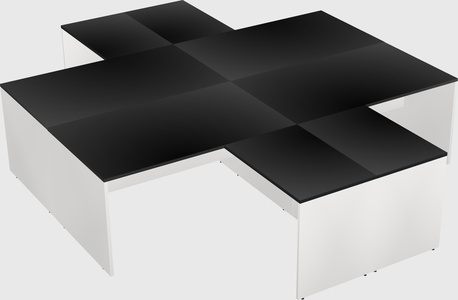 Quad l-shaped office desks