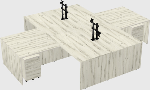 Quad l-shaped office desks