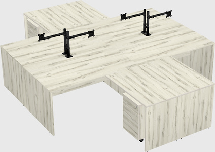 Quad l-shaped office desks