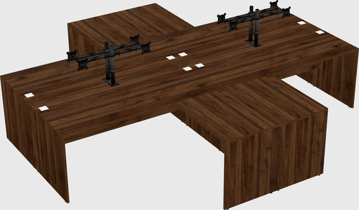 Quad l-shaped office desks