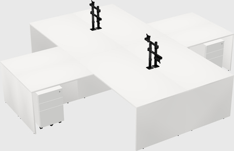 Quad l-shaped office desks