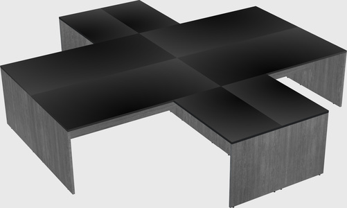 Quad l-shaped office desks