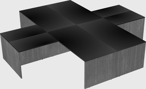 Quad l-shaped office desks