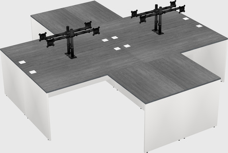 Quad l-shaped office desks