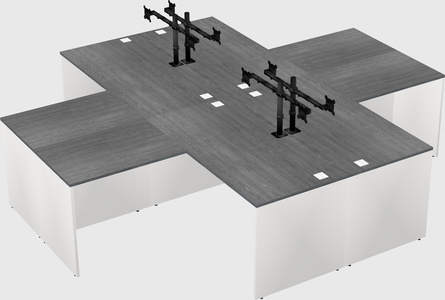 Quad l-shaped office desks