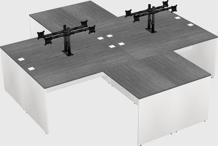 Quad l-shaped office desks