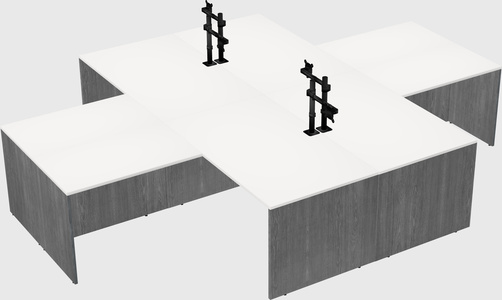 Quad l-shaped office desks