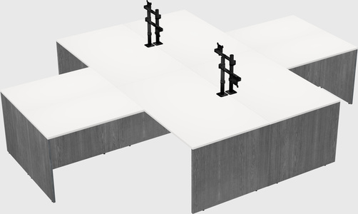 Quad l-shaped office desks