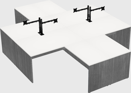 Quad l-shaped office desks